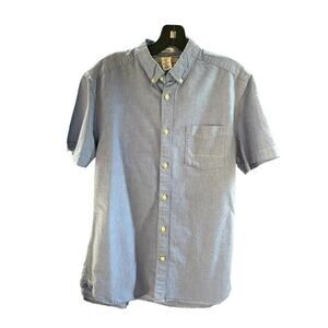 H&M L.O.G.G Shirt Mens Medium Casual Regular Fit Cotton Button Down Collar Blue